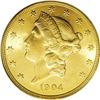 1904 $20 MS65 PCGS. Deep orange-gold patina graces the