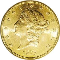 1905-S $20 MS63 PCGS. The 1905-S tends to be seen in G