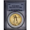 Image 3 : 1907 $20 High Relief, Wire Rim MS65 PCGS. Even though