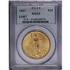 1907 $20 Arabic Numerals MS63 PCGS. This older holder
