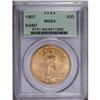 Image 1 : 1907 $20 Arabic Numerals MS64 PCGS. Popular first year
