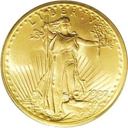 1907 $20 Arabic Numerals MS66 PCGS. Because this Saint
