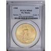 1908 $20 No Motto MS64 PCGS. This bright straw-gold ex