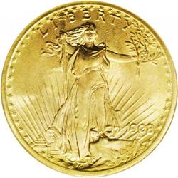 1908 $20 No Motto MS66 NGC. Highly lustrous with rich