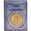 Image 1 : 1908-D $20 No Motto MS64 PCGS. Pebbly-like surfaces ex