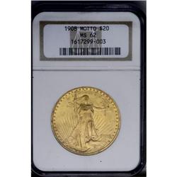 1908 $20 MOTTO MS62 NGC.From The Steve Glenn Collectio