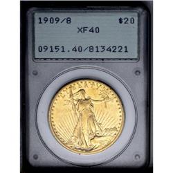 1909/8 $20 XF40 PCGS. An attractive and affordable exa