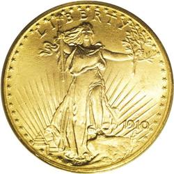 1910-D $20 MS65 PCGS. This appealing Gem boasts pretty