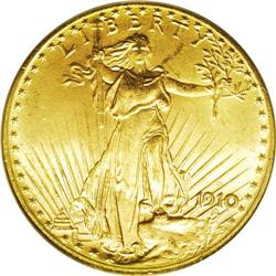 1910-D $20 MS65 PCGS. Many mint-sewn bags of 1910-D do