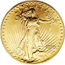 1910-D $20 MS65 PCGS. Characteristic granular-textured