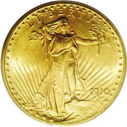 1910-S $20 MS64 PCGS. This is an extremely well-struck