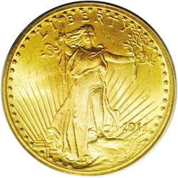 1911 $20 MS64 PCGS. Sharply struck with highly lustrou