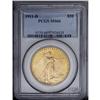 Image 3 : 1911-D $20 MS66 PCGS. A remarkably preserved example t