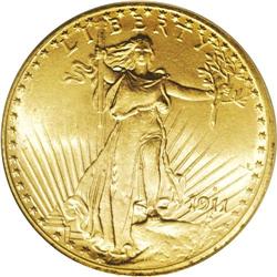 1911-S $20 MS65 PCGS. Superb eye appeal on this S-mint