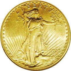 1913-S $20 MS63 NGC. The cartwheel luster is dazzling,