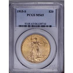 1915-S $20 MS65 PCGS. Both sides of this well preserve