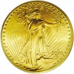 1916-S $20 MS66 PCGS. The 1916-S is readily available