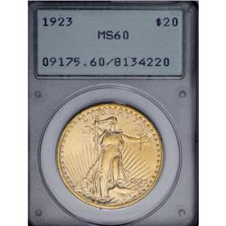 1923 $20 MS60 PCGS. A seemingly conservatively graded