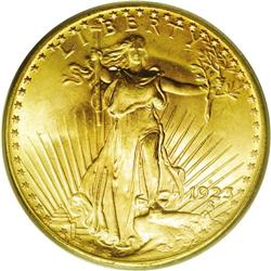 1923-D $20 MS66 PCGS. Blazing luster throughout and bo