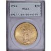Image 1 : 1924 $20 MS64 PCGS. Yellow-gold surfaces display a few