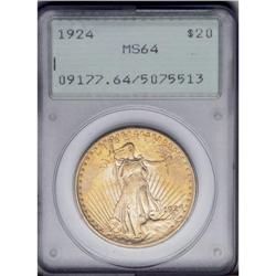 1924 $20 MS64 PCGS. While near-Gem examples of this is