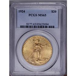 1924 $20 MS65 PCGS. Well struck and highly lustrous, w