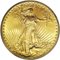 1924 $20 MS66 PCGS. Billowy mint luster swirls around