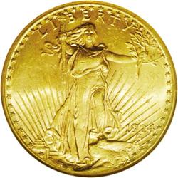 1924-D $20 MS61 NGC. This scarce issue saw extensive m