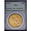 Image 1 : 1925 $20 MS64 PCGS. Worthy of a premium bid with smoot