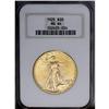 Image 1 : 1925 $20 MS64 NGC. Pale golden colored with high-end s