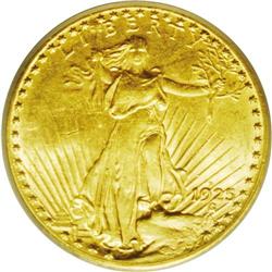 1925-S $20 AU55 ICG. This 1925-S is one of the few min