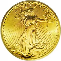 1926-S $20 MS64 PCGS. Once a vaunted rarity, the 1926-