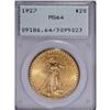 Image 1 : 1927 $20 MS64 PCGS. This khaki-gold twenty dollar piec