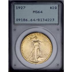 1927 $20 MS64 PCGS. Straddling the Gem level with brig