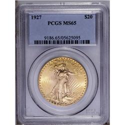 1927 $20 MS65 PCGS. A true Gem with silky, uninterrupt