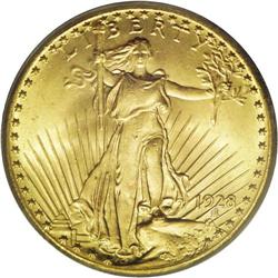 1928 $20 MS66 PCGS. Fantastically appealing, this Prem