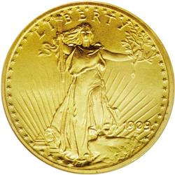 1909 $20 PR66 NGC. Struck in the "Roman Finish" as opp