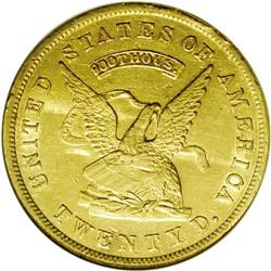 1853 $20 Assay Office Twenty Dollar, 900 Thous.--Clean