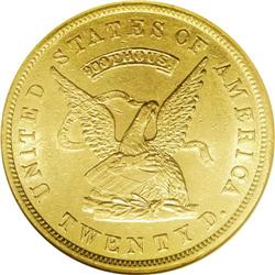 1853 $20 Assay Office Twenty Dollar, 900 Thous. MS62 N