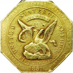 1851 $50 RE Humbert Fifty Dollar, 880 Thous. VF30 PCGS