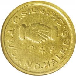 1849 $2 1/2 Mormon Quarter Eagle AU53 NGC. K-1, High R