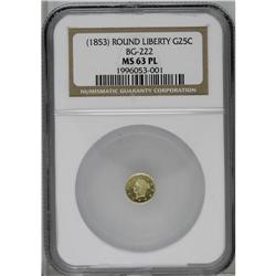 Undated 25C Liberty Round 25 Cents, BG-222, R.2, MS63