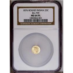 1876 25C Indian Octagonal 25 Cents, BG-879, R.4, MS64