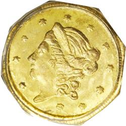 1869 50C Liberty Octagonal 50 Cents, BG-907, Low R.5,