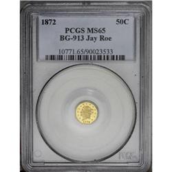 1872 50C Liberty Octagonal 50 Cents, BG-913, R.4, MS65