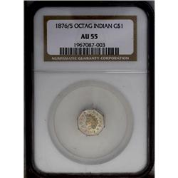 1876/5 $1 Indian Octagonal 1 Dollar, BG-1129, R.4 AU55