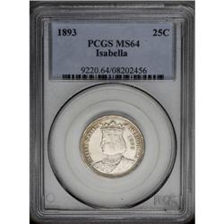 1893 25C Isabella Quarter MS64 PCGS. Frosty luster is 1893[25C] Isabella Quarter MS64 PCGS.