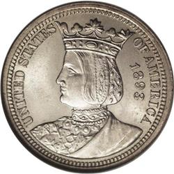 1893 25C Isabella Quarter MS65 NGC. Frosty and bright, 1893[25C] Isabella Quarter MS65 NGC.