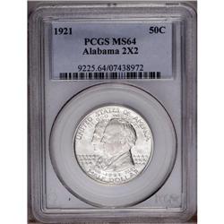 1921 50C Alabama 2x2 MS64 PCGS. Well struck and untone 1921[50C] Alabama 2x2 MS64 PCGS.