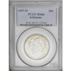 1937-D 50C Arkansas MS66 PCGS. Golden-gray patina adhe 1937-D[50C] Arkansas MS66 PCGS.